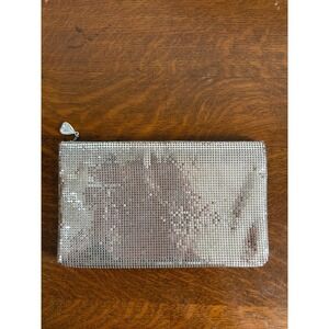 VTG‎ Whiting & Davis Clutch Bag Womens Small Silver Mesh Zip Evening Party USA
